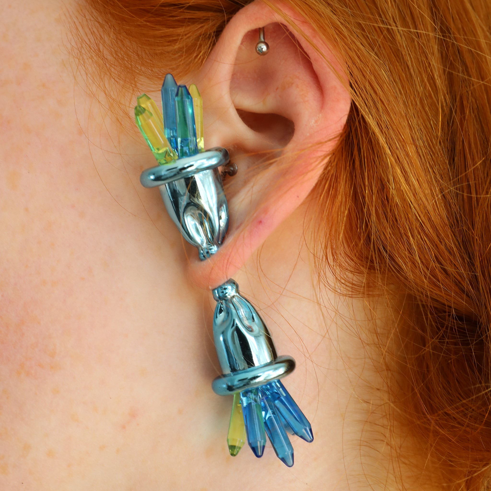 Phygital Wanderlust Earring with Silver & E-Waste